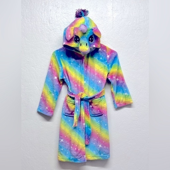 GIRLS Hooded Unicorn Robe (fits 6-7 year old) - Picture 1 of 10